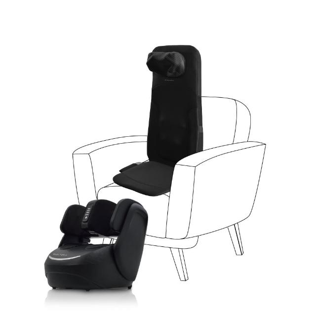 【HEALTHPIT日式舒適生活】3D按摩背墊 HH-566 + 美腿機 HF-666(極致享受紓壓組合)