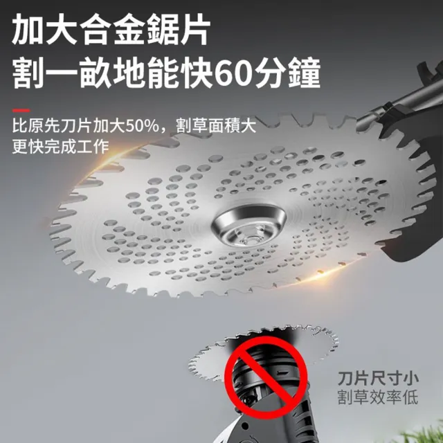 【Ogula 小倉】除草機 手推割草機 後置無刷強悍款 10節(兩電)扶草器+座充(打草機/防水割草機)
