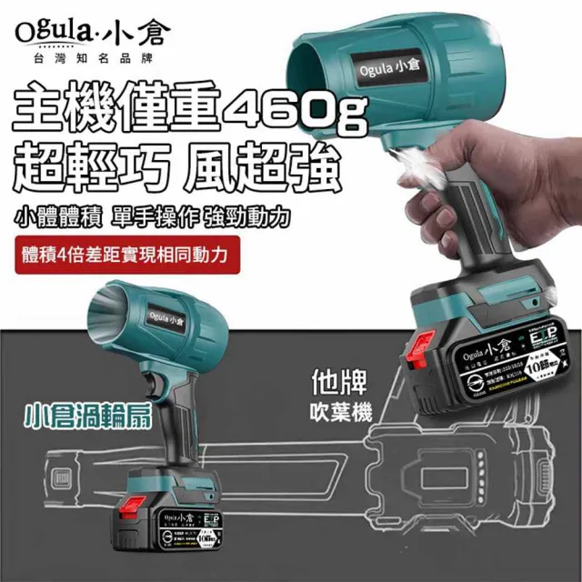 【Ogula 小倉】無刷暴力風扇 90mm涵道暴風機 無刷涵道颶風扇（十節兩電+座充）(吹水機/吹風機)