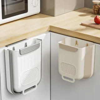 【CAM】掛式折疊垃圾桶 大容量廚房垃圾桶 廚餘垃圾桶 洗衣桶 儲物桶 壁掛收納桶 10L 新年禮物