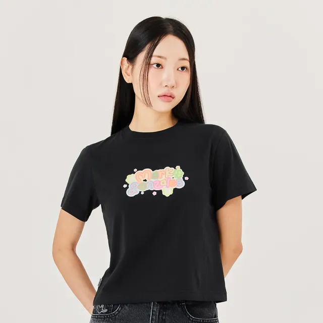 【Mark Gonzales】女裝 春日 MG LOGO 短版T恤-黑色