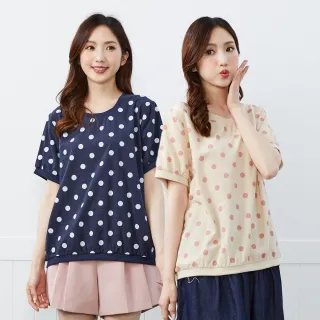 【betty’s 貝蒂思】網路獨賣★圓點印花舒棉短袖上衣(共二色)