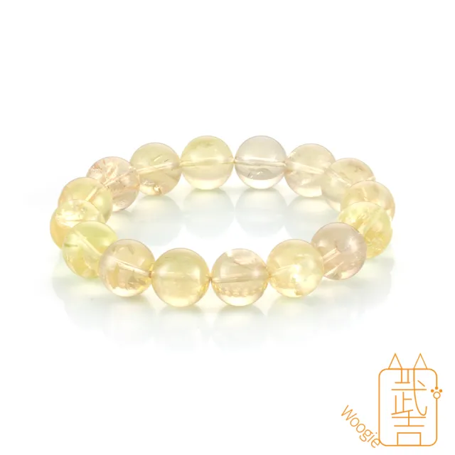 【Woogie武吉珠寶】雷姆利亞七彩虹光黃水晶手鍊(純淨13mm)