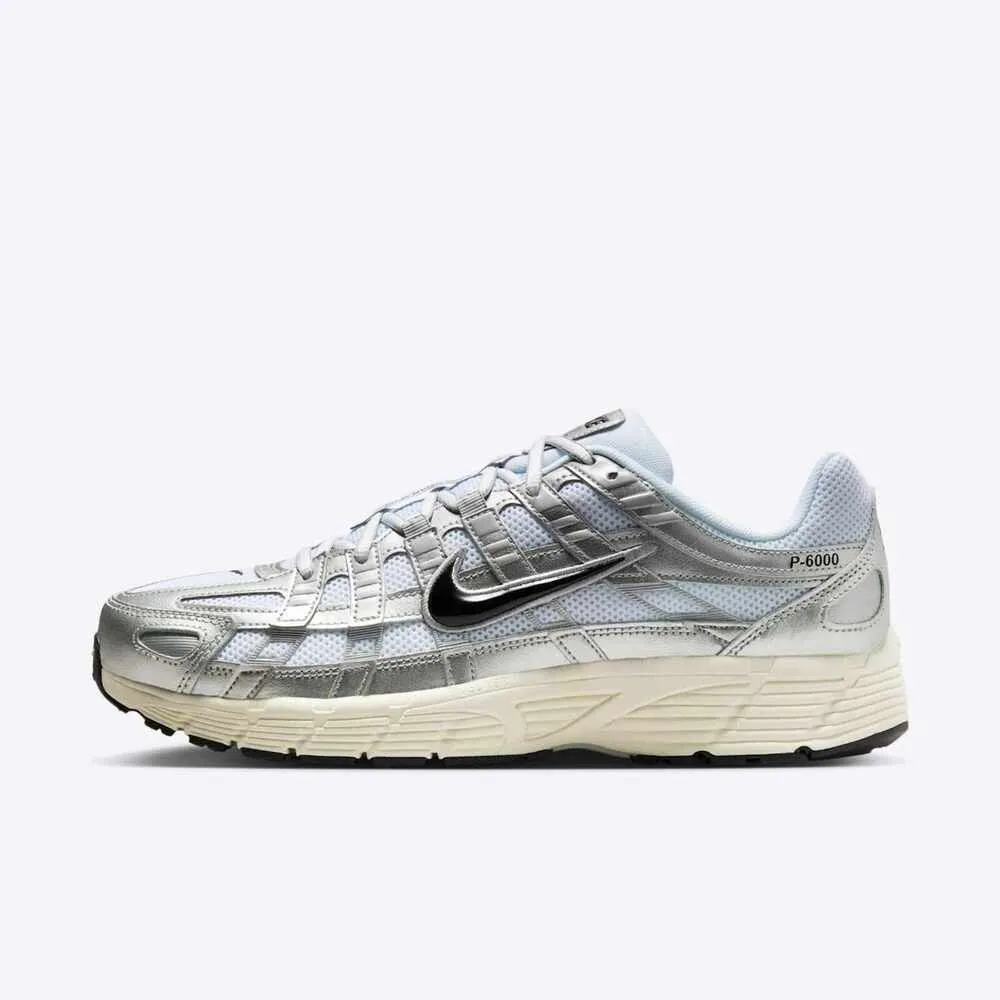 【NIKE 耐吉】P-6000 男 運動休閒鞋 復古鞋 Y2K 緩震 舒適 奶油底 白銀(CD6404-105)