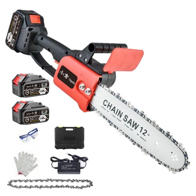 【Ogula 小倉】充電式單手鋸 電鏈鋸 12寸無刷鏈鋸（20000M兩電）配塑箱(手持電動鋸/軍刀鋸)