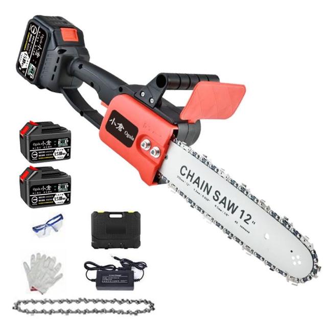 【Ogula 小倉】充電式單手鋸 電鏈鋸 12寸無刷鏈鋸（25000M兩電）配塑箱(手持電動鋸/軍刀鋸)