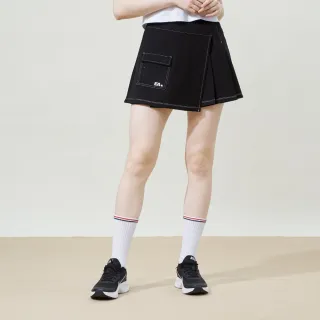 【ELLE ACTIVE】女款 剪接休閒短裙/褲裙-黑色(EA25S2W2103#99)