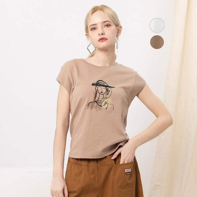 【MEDUSA 曼度莎】現貨-刺繡戴帽女生合身T恤 - 2色（M-XL）｜女短袖上衣 女T恤 刺繡上衣(601-33101)