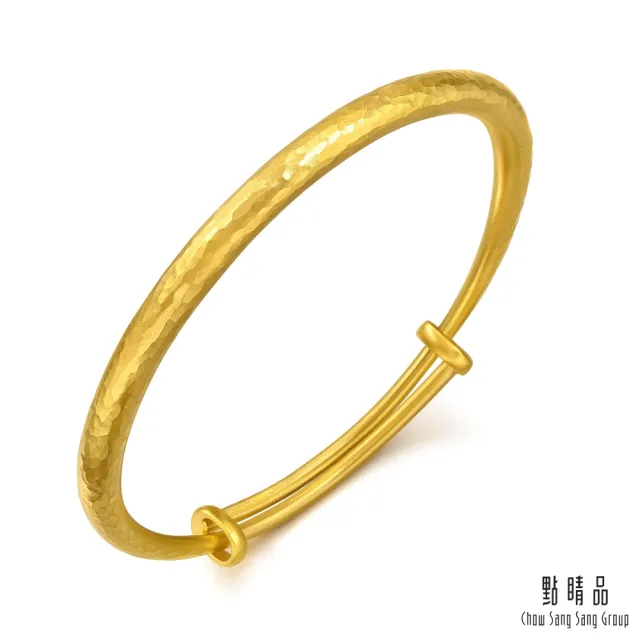 【點睛品】簡約錘鑄 黃金手鐲_計價黃金