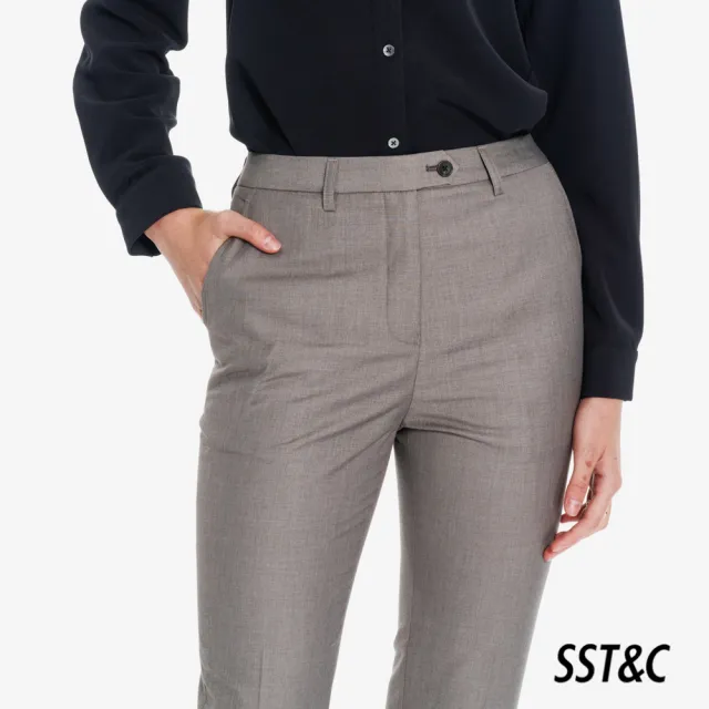 【SST&C】女裝 可機洗_褐灰色修身版西裝褲01022502001(換季65折)