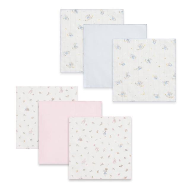 【奇哥】比得兔 純棉紗布手帕 29x29cm 3入(紗布巾 方巾 口水巾 餵奶巾 洗臉巾 拍嗝巾)