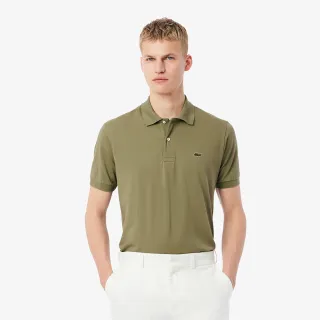 【LACOSTE】男裝-經典版型 L.12.12輕質網眼布短袖Polo衫(卡其綠)