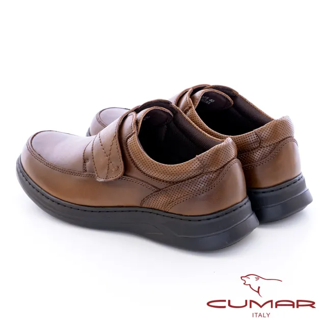 【CUMAR】頂級柔軟皮革魔術氈氣墊鞋(棕色)