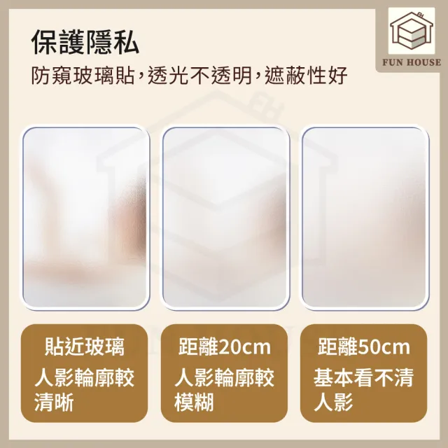 【FUN HOUSE】無膠靜電玻璃貼-4入組(窗戶玻璃貼 靜電貼 防窺玻璃貼 靜電玻璃貼 霧面玻璃貼 玻璃靜電貼)