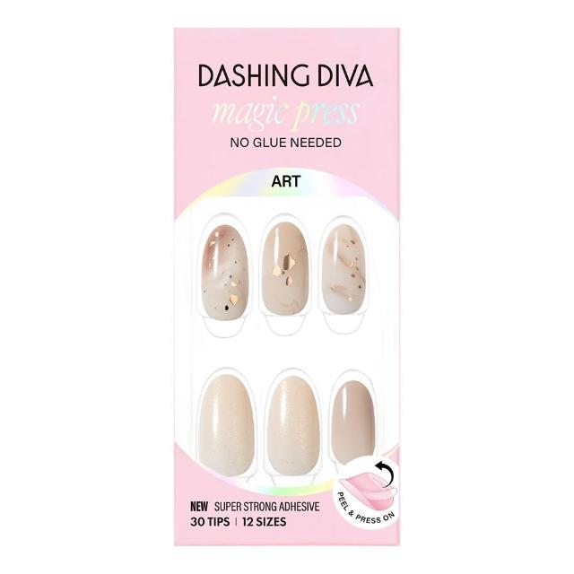 【DASHING DIVA】MAGICPRESS 薄型經典美甲片_神秘美學(免照燈 可修剪 奶茶 可可 暈染 碎金)