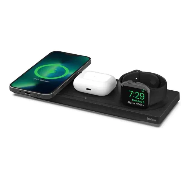 【BELKIN】BOOST↑CHARGE☆ PRO 15W MagSafe 3合1無線充電板(WIZ016)