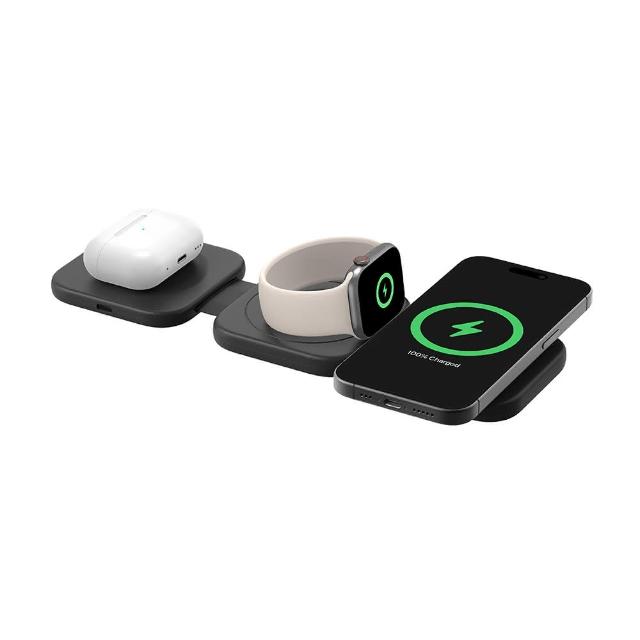 【BELKIN】BoostCharge Pro Qi2 3 合 1 磁吸旅行充電板(WIZ024)