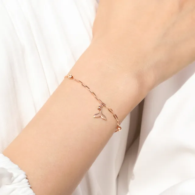 【點睛品】全18K 海豚精靈 18K玫瑰金手鍊