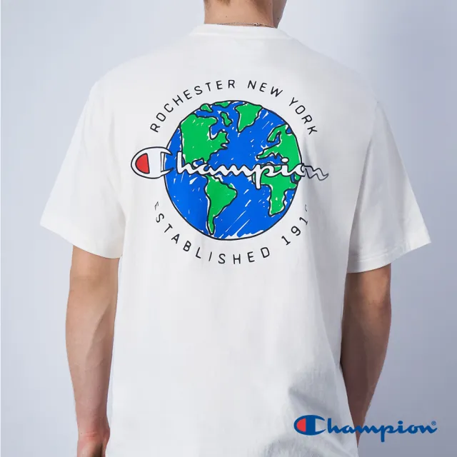 【Champion】官方直營-ROCHESTER系純棉印花短袖TEE-男(淺米色)