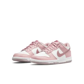 【NIKE 耐吉】運動鞋 休閒鞋 中大童 女鞋 男鞋 NIKE DUNK LOW GS 櫻花粉 白 天鵝絨 皮革 低筒(DO6485600)