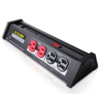 【Castle蓋世特】官方總代理 1開8插 影音設備專用 鋁合金防火防雷淨化濾波轉接器插座-2.7M(尊爵黑)