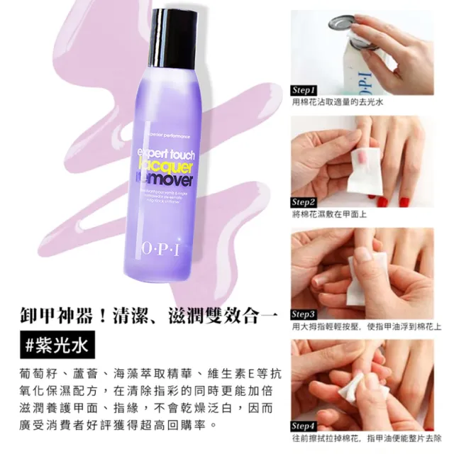 【O.P.I】乾燥型硬甲油記得卸組-粉透清透增強護甲油15mL+專業去光水110mL-NT223+AL414(禮物/官方直營)