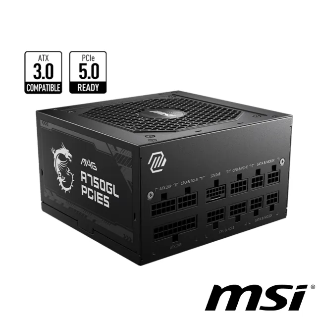 【MSI 微星】MAG A750GL PCIE5 80PLUS 750W 金牌 電源供應器