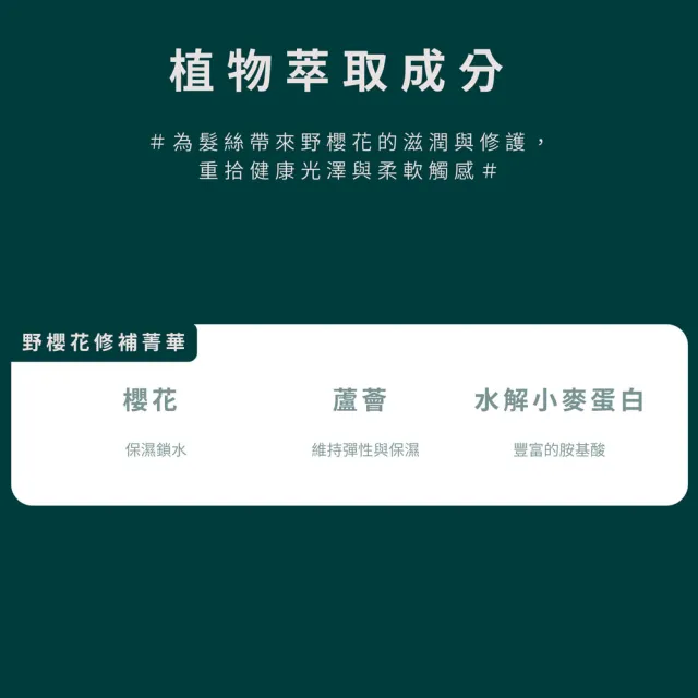 【LODNI 蘿德妮】野櫻花還原酸修補菁華190ml(特別推薦染燙受損毛髮使用)