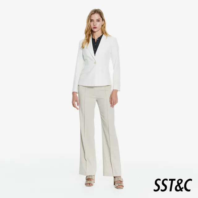【SST&C】女裝 魅影灰鏤空POLO領短袖針織衫01192503002(換季55折)