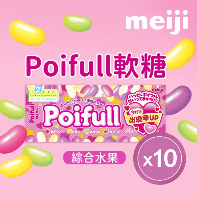 【Meiji 明治】Poifull軟糖 綜合水果(53g盒裝*10盒/箱)