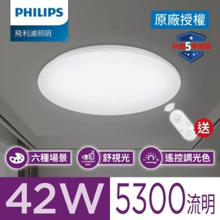 【Philips 飛利浦】42W 悅歆 調光調色 LED吸頂燈 雅緻版