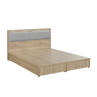 【IHouse】沐森 房間2件組 插座床頭+6分底(雙大6尺)