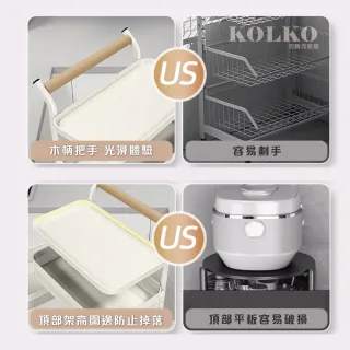 【Clook 鹿客家居】旋轉收納置物推車-四層(美容推車 推車收納 置物架 手推車 收納架 層架)