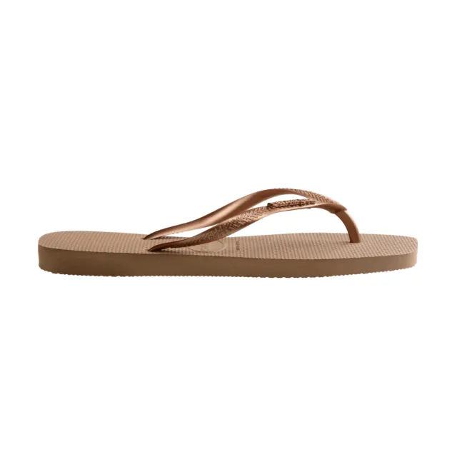 【havaianas 哈瓦仕】拖鞋 女鞋 夾腳拖 方形 果凍亮粉 Slim Square Logo 玫瑰金 4148257-5282W(哈瓦士)