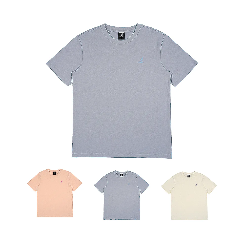 【KANGOL】袋鼠 女款莫蘭迪繡花短T 65221008