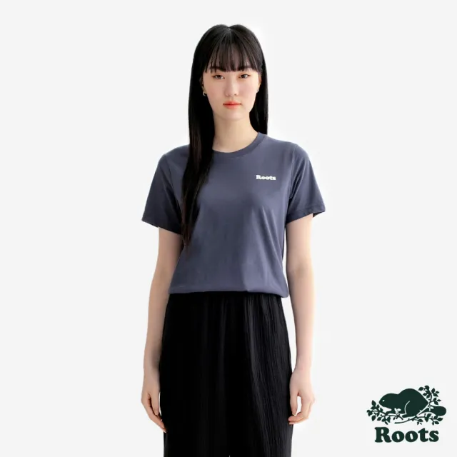 【Roots】Roots女裝- ROOTS CHERRY BLOSSOM 短袖上衣(灰藍色)