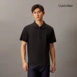 【CALVIN KLEIN】官方旗艦館 CK Smooth Cotton UV Protect Half Zip Polo衫_黑色