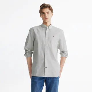 【Tommy Hilfiger】官方旗艦館 長袖彈性牛津襯衫 _綠色