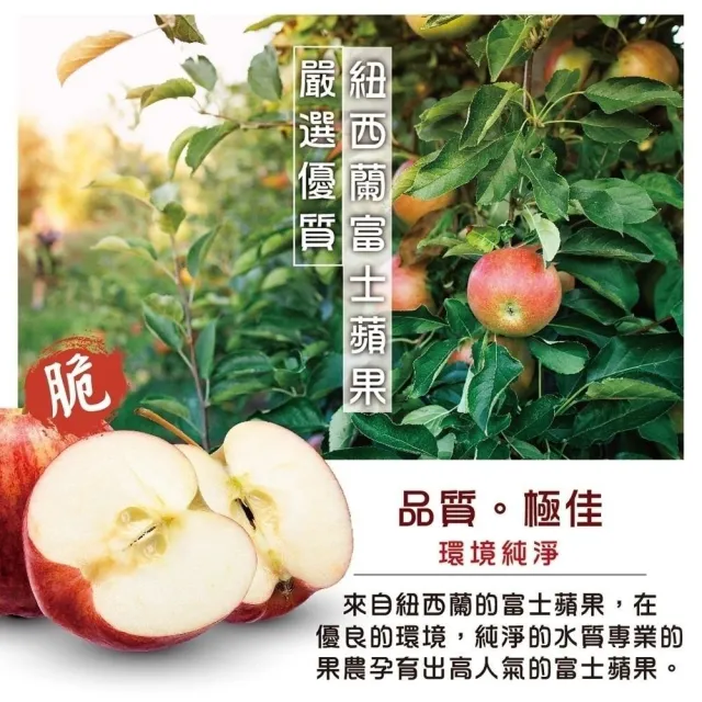【WANG 蔬果】紐西蘭富士蘋果20-25顆x1箱(約4.5Kg/箱)