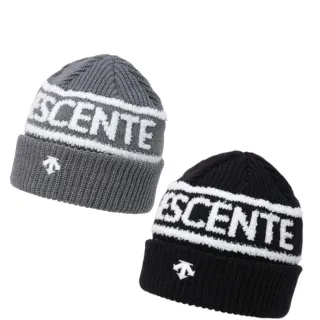 【DESCENTE】迪桑特 中性 運動毛帽 休閒針織帽(黑色/灰色)