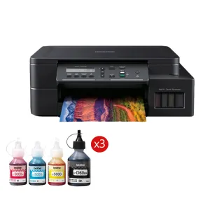 【brother】官方直營 搭3組1黑3彩墨水★DCP-T520W 威力印大連供高速無線複合式噴墨機(列印/複印/掃描/WiFi)