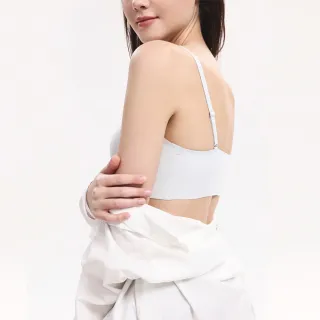 【GIORDANO 佐丹奴】女裝可調細肩帶無縫內衣(02 水藍)