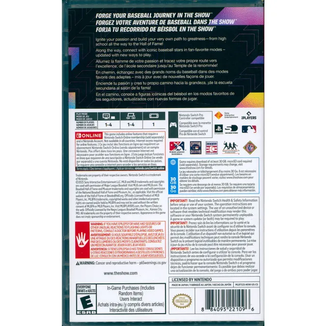 【Nintendo 任天堂】NS Switch 美國職棒大聯盟 25 MLB The Show 25(英文美版)