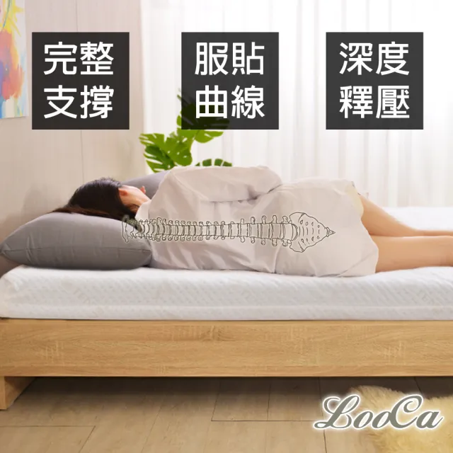【LooCa】加大6尺 天絲8cm記憶床墊180x188cm｜宿舍床墊推薦
