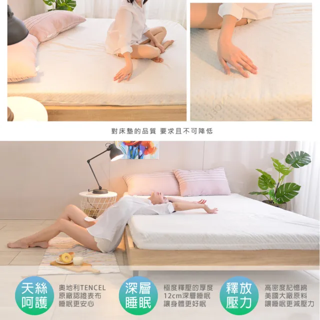 【LooCa】加大6尺 天絲8cm記憶床墊180x188cm｜宿舍床墊推薦
