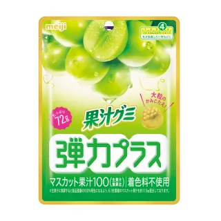 【Meiji 明治】果汁QQ軟糖-麝香葡萄口味(彈力 72g/包)