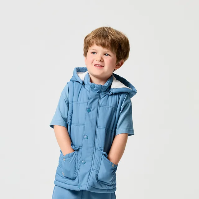 【奇哥官方旗艦】CHIC BASICS系列 男女童裝 鋪棉兩穿外套-撥水功能 1-8歲(長袖外套 連帽外套 厚外套 背心)