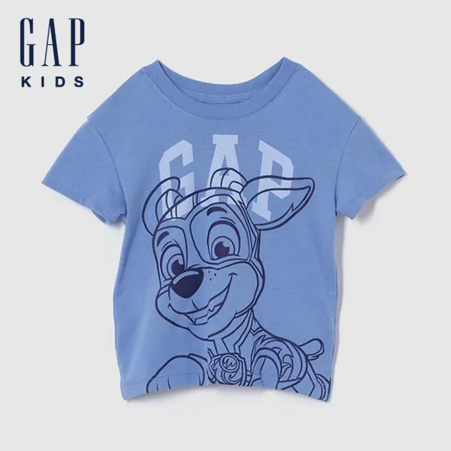 【GAP】男幼童裝 Gap x 汪汪隊立大功聯名 Logo印花圓領短袖T恤-藍色(738134)