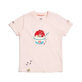 【EDWIN】江戶勝 女裝 剉冰勝太郎短袖T恤(淺粉紅)
