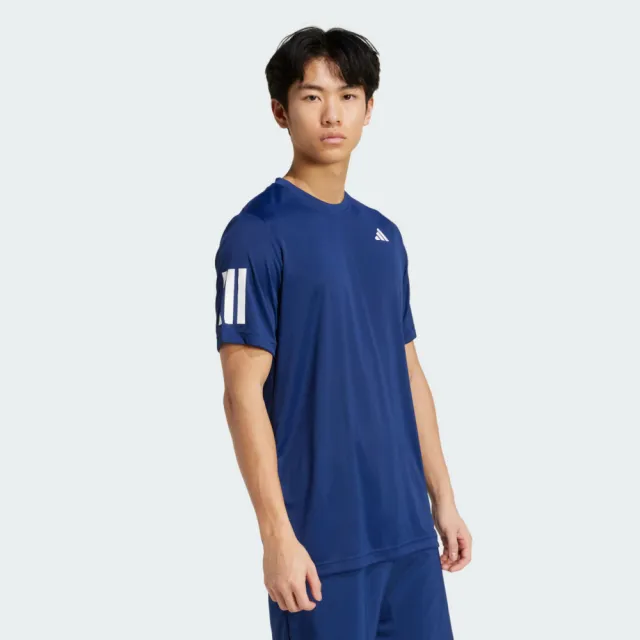 【adidas 愛迪達】Club 3str Tee 男 T恤 運動上衣 休閒短袖 藍 亞版(JN5730)